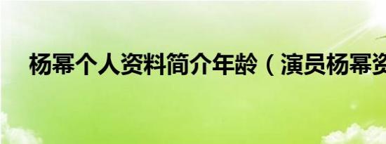 杨幂个人资料简介年龄（演员杨幂资料）