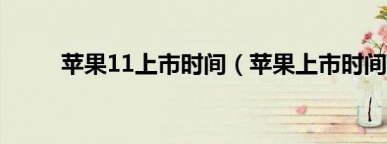 苹果11上市时间（苹果上市时间）