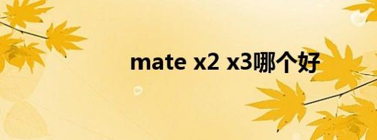 mate x2 x3哪个好