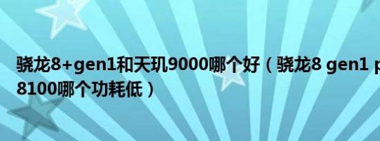 骁龙8+gen1和天玑9000哪个好（骁龙8 gen1 plus和天玑8100哪个功耗低）