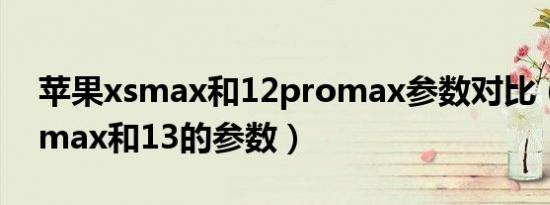 苹果xsmax和12promax参数对比（12promax和13的参数）