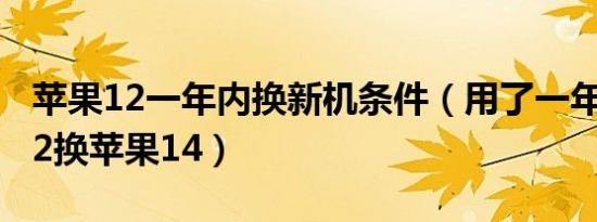 苹果12一年内换新机条件（用了一年的苹果12换苹果14）