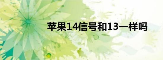 苹果14信号和13一样吗