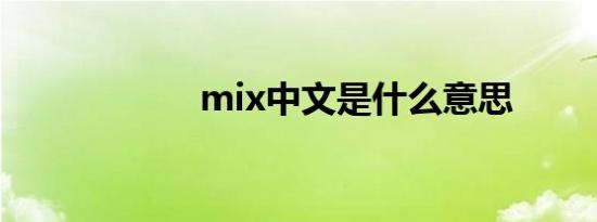 mix中文是什么意思