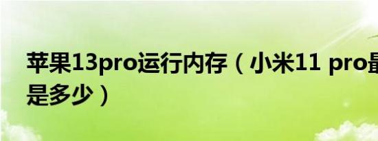 苹果13pro运行内存（小米11 pro最大内存是多少）