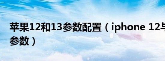 苹果12和13参数配置（iphone 12与13运行参数）