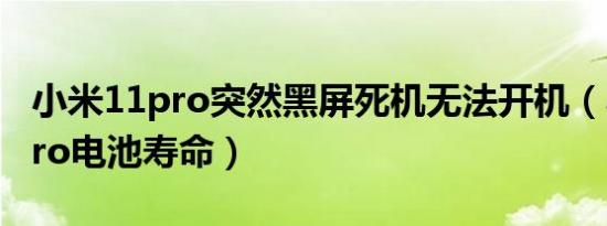 小米11pro突然黑屏死机无法开机（小米11pro电池寿命）