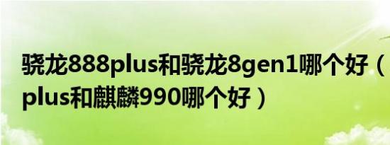 骁龙888plus和骁龙8gen1哪个好（骁龙888plus和麒麟990哪个好）