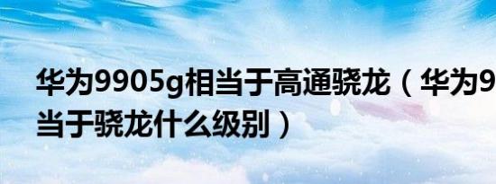 华为9905g相当于高通骁龙（华为9905g相当于骁龙什么级别）