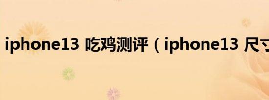 iphone13 吃鸡测评（iphone13 尺寸参数）