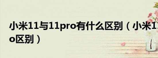 小米11与11pro有什么区别（小米11跟11pro区别）