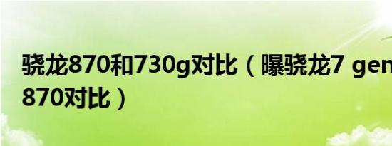 骁龙870和730g对比（曝骁龙7 gen1与骁龙870对比）