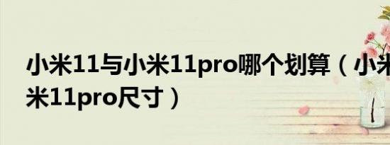 小米11与小米11pro哪个划算（小米11与小米11pro尺寸）