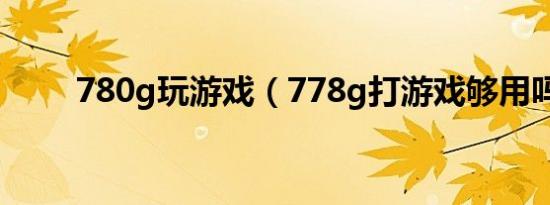 780g玩游戏（778g打游戏够用吗）