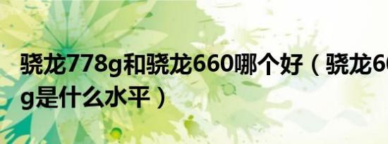 骁龙778g和骁龙660哪个好（骁龙600和778g是什么水平）