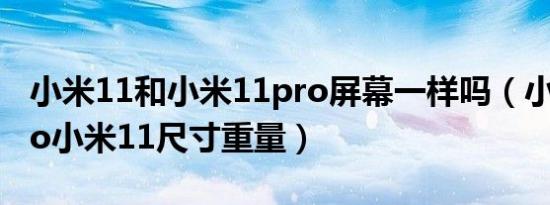 小米11和小米11pro屏幕一样吗（小米11 pro小米11尺寸重量）