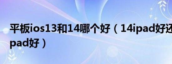 平板ios13和14哪个好（14ipad好还是13寸ipad好）