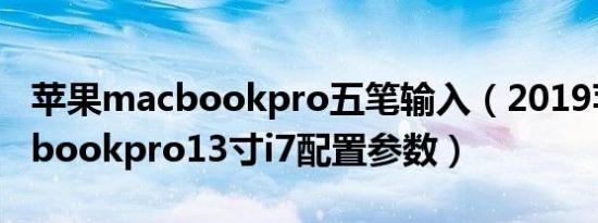 苹果macbookpro五笔输入（2019苹果macbookpro13寸i7配置参数）