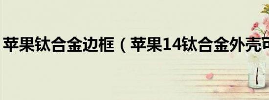 苹果钛合金边框（苹果14钛合金外壳可信吗）