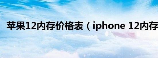 苹果12内存价格表（iphone 12内存参数）