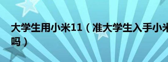 大学生用小米11（准大学生入手小米11值得吗）