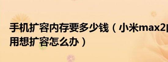 手机扩容内存要多少钱（小米max2内存不够用想扩容怎么办）