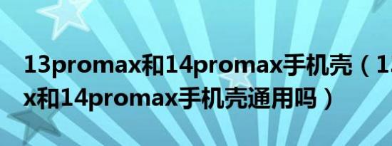 13promax和14promax手机壳（13promax和14promax手机壳通用吗）