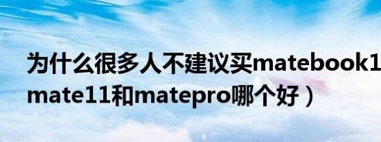 为什么很多人不建议买matebook14（华为mate11和matepro哪个好）