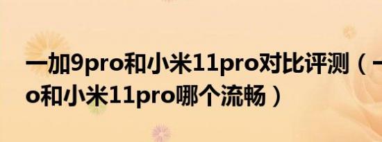 一加9pro和小米11pro对比评测（一加九pro和小米11pro哪个流畅）