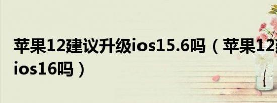 苹果12建议升级ios15.6吗（苹果12建议升级ios16吗）