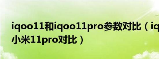 iqoo11和iqoo11pro参数对比（iqoo 8 和小米11pro对比）