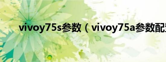 vivoy75s参数（vivoy75a参数配置）