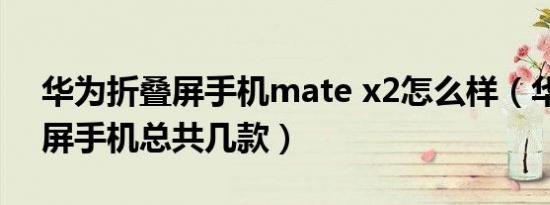 华为折叠屏手机mate x2怎么样（华为折叠屏手机总共几款）