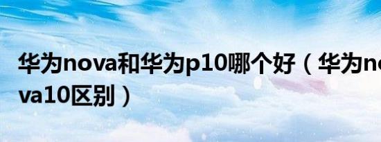 华为nova和华为p10哪个好（华为nova和nova10区别）