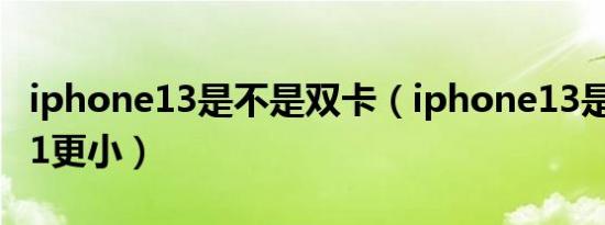 iphone13是不是双卡（iphone13是不是比11更小）