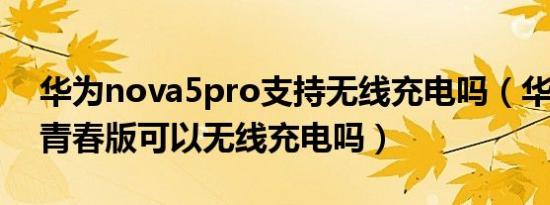 华为nova5pro支持无线充电吗（华为nova青春版可以无线充电吗）