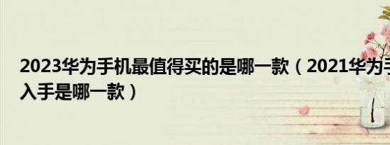 2023华为手机最值得买的是哪一款（2021华为手机最值得入手是哪一款）