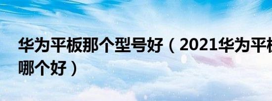 华为平板那个型号好（2021华为平板m系列哪个好）