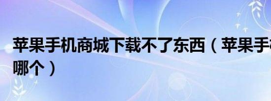 苹果手机商城下载不了东西（苹果手机商城是哪个）