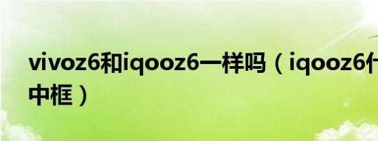 vivoz6和iqooz6一样吗（iqooz6什么材质中框）