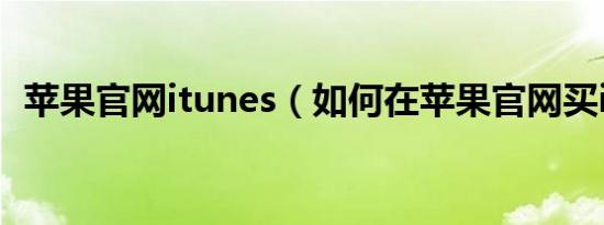 苹果官网itunes（如何在苹果官网买ipad）