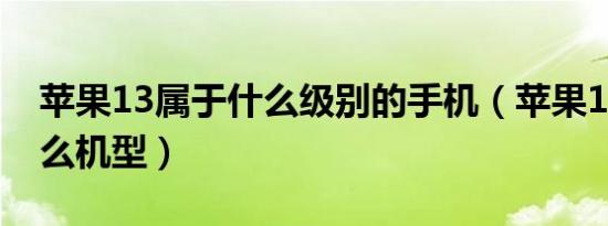 苹果13属于什么级别的手机（苹果13属于什么机型）