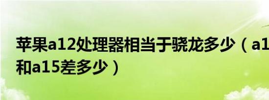 苹果a12处理器相当于骁龙多少（a12处理器和a15差多少）