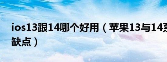 ios13跟14哪个好用（苹果13与14系统的优缺点）