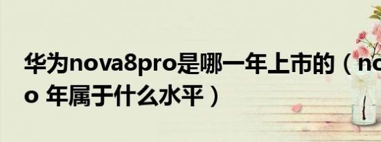 华为nova8pro是哪一年上市的（nova 8 pro 年属于什么水平）