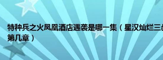 特种兵之火凤凰酒店遇袭是哪一集（星汉灿烂三叔父遇袭是第几章）