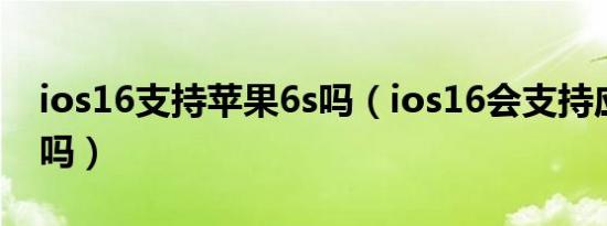 ios16支持苹果6s吗（ios16会支持应用分身吗）