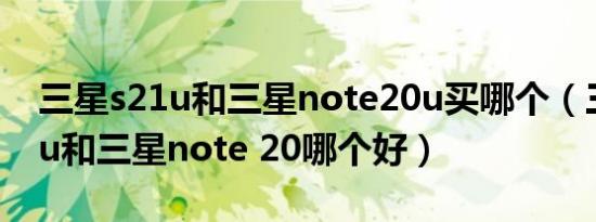 三星s21u和三星note20u买哪个（三星s 21u和三星note 20哪个好）