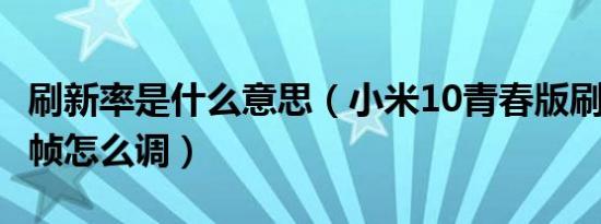 刷新率是什么意思（小米10青春版刷新率120帧怎么调）