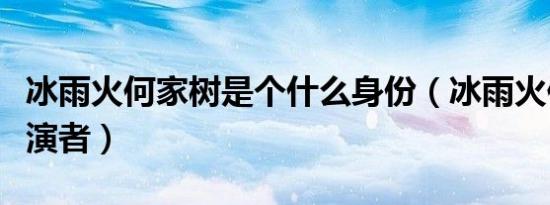 冰雨火何家树是个什么身份（冰雨火何家树扮演者）